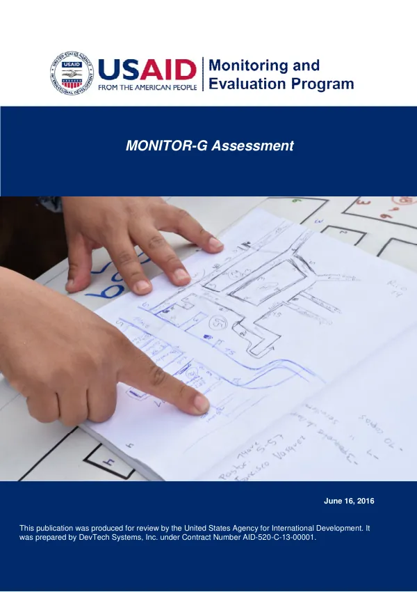 Monitoring & evaluation program : MONITOR-G Assessment