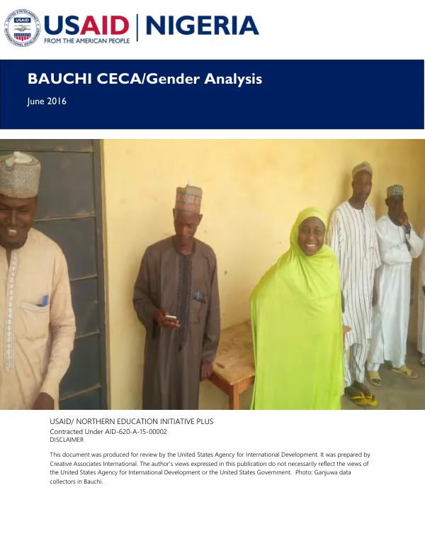 Bauchi CECA / gender analysis