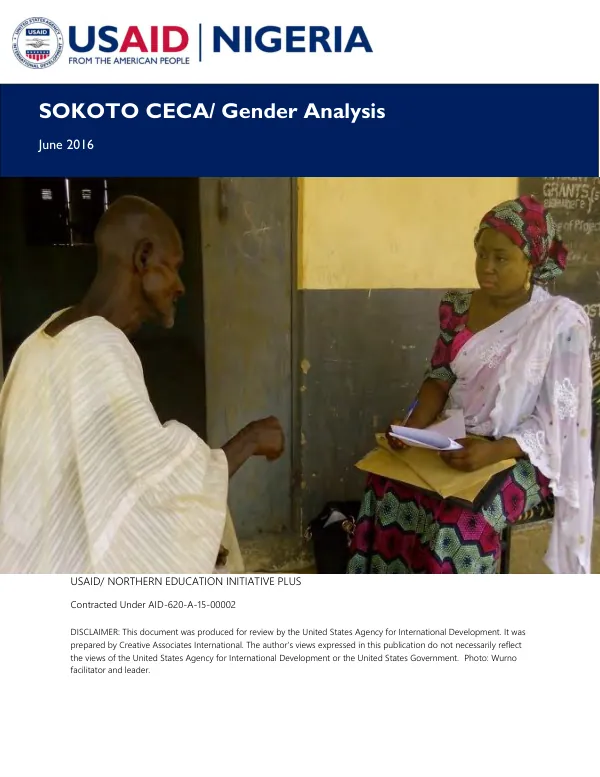 Sokoto CECA / gender analysis
