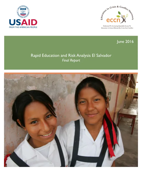 Rapid education and risk analysis El Salvador : final report