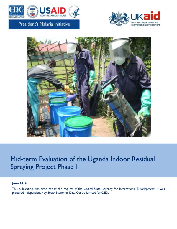 Mid term evaluation of the Uganda indoor residual spraying project phase II
