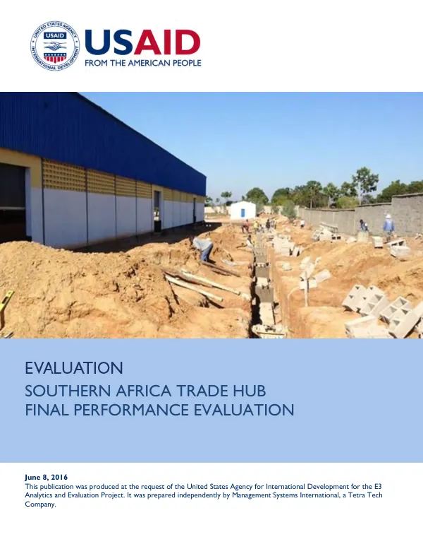 Southern Africa trade hub : final performance evaluation