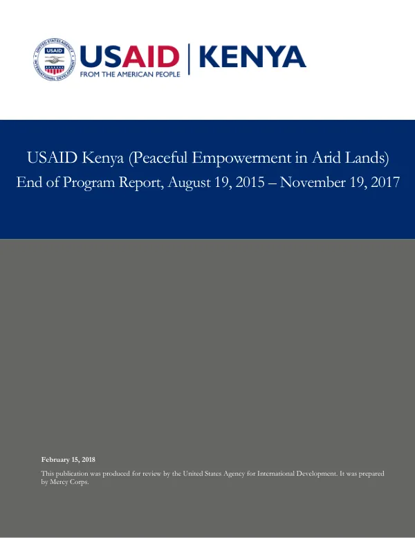 Peaceful Empowerment in Arid Lands (PEARL) Final Report Mercy Corps