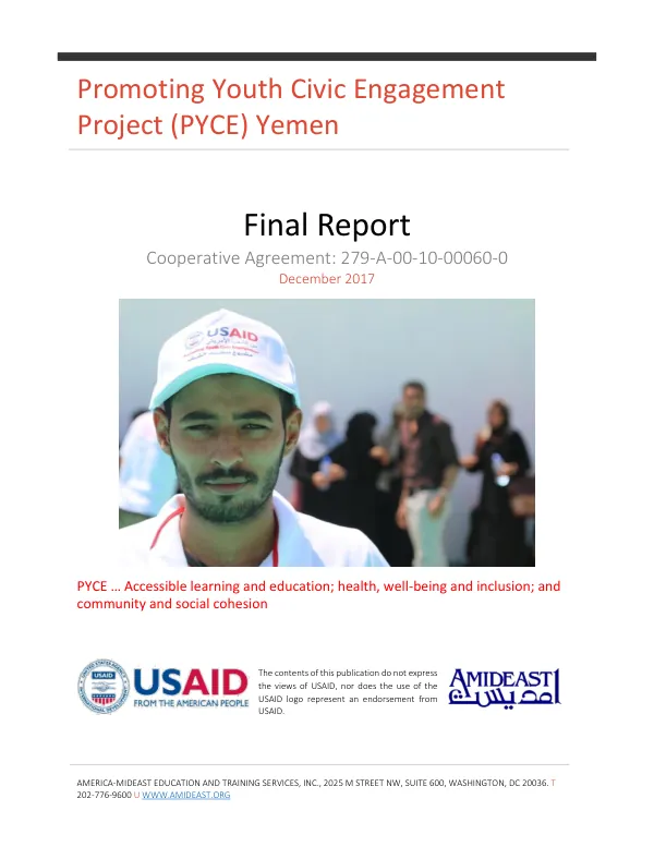 Promoting youth civic engagement project (PYCE) Yemen : final report