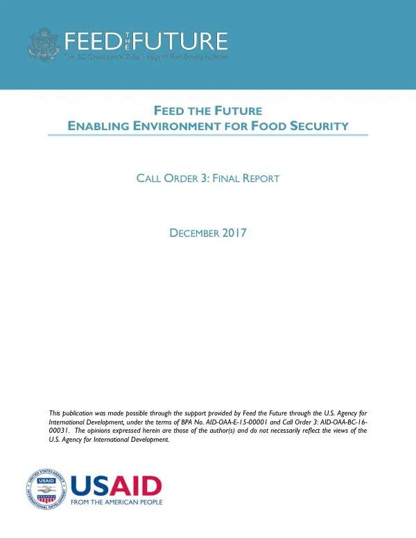 Feed the Future enabling environment for food security : call order 3 : final report