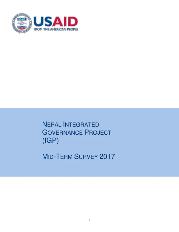 Nepal integrated governance project (IGP) : mid-term survey 2017