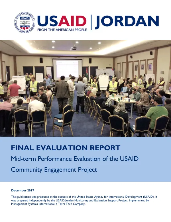 Final evaluation report : mid-term performance evaluation of the USAID community engagement project