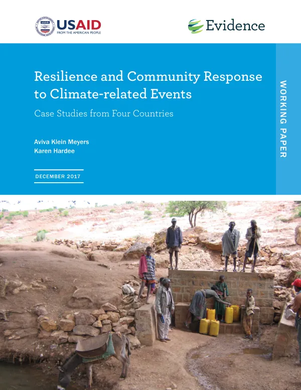 Resilience and community response to climate-related events : case studies from four countries (working paper)