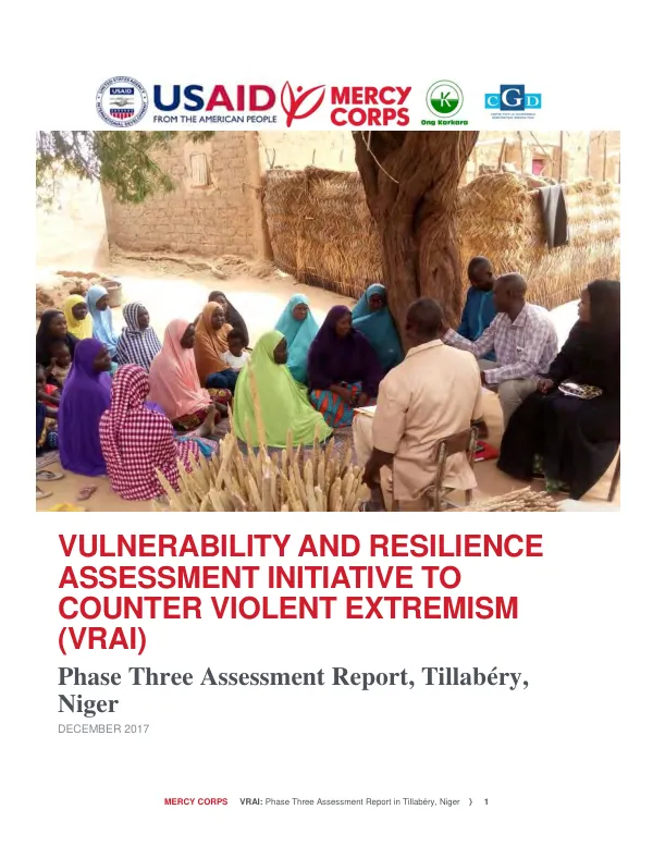 Vulnerability and resilience assessment initiative (VRAI) : phase three assessment report, Tillabery, Niger