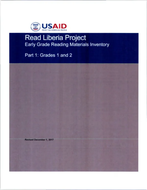 Read Liberia project : early grade reading materials inventory, part 1 : grades 1 and 2
