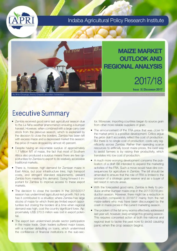 Maize market outlook and regional analysis 2017/18