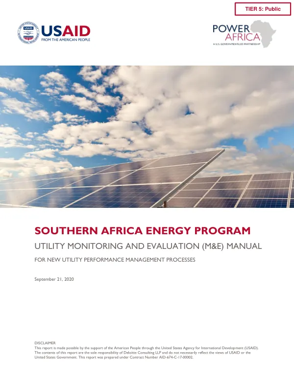 Southern Africa Energy Program Utility Monitoring and Evaluation (M&E) Manual