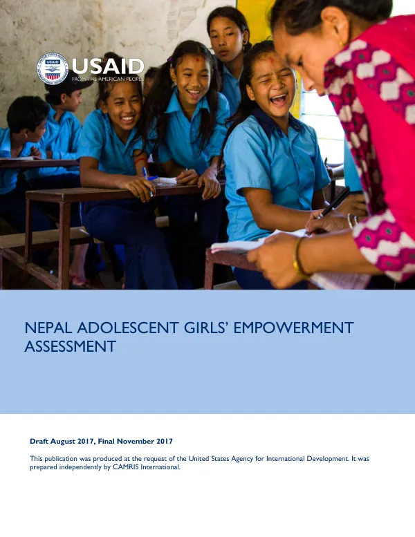 Nepal adolescent girls" empowerment assessment