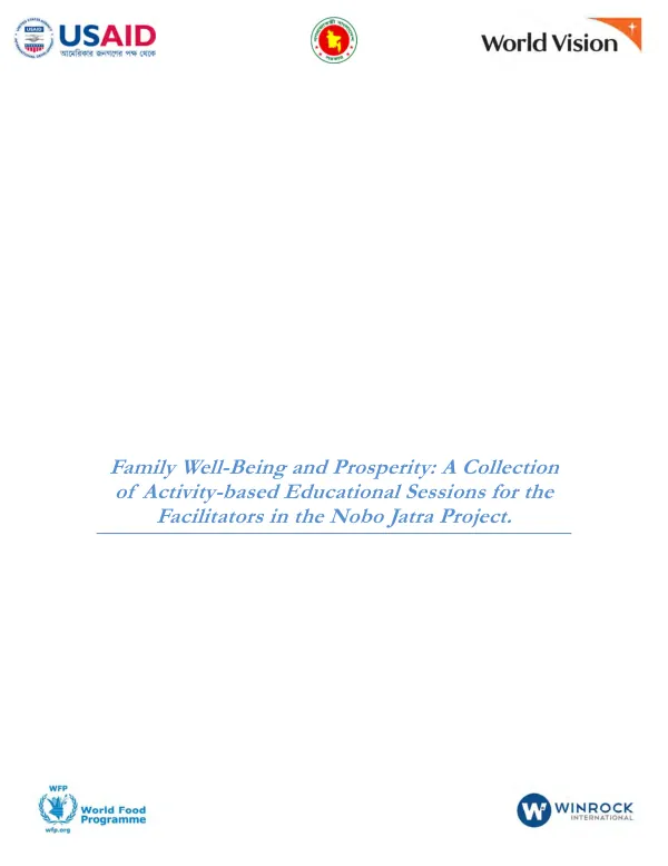 Family well-being and prosperity : a collection of activity-based educational sessions for the facilitators in the nobo jatra project