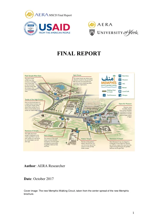 Memphis, Egypt’s ancient capital : a plan for site and community development : final report
