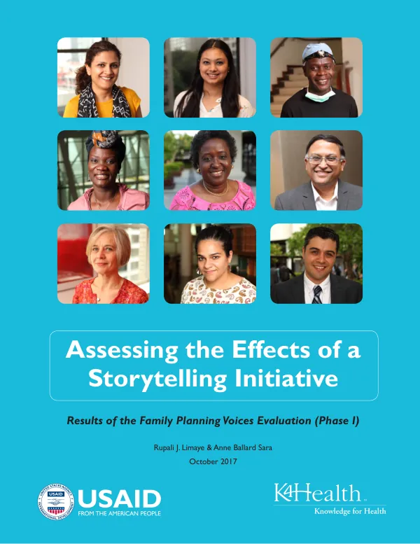 Assessing the effects of a storytelling initiative : results of the family planning voices evaluation (phase I)