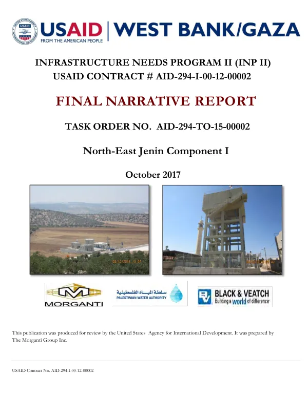 Final narrative report : task order no. AID-294-TO-15-00002, North-east jenin component I