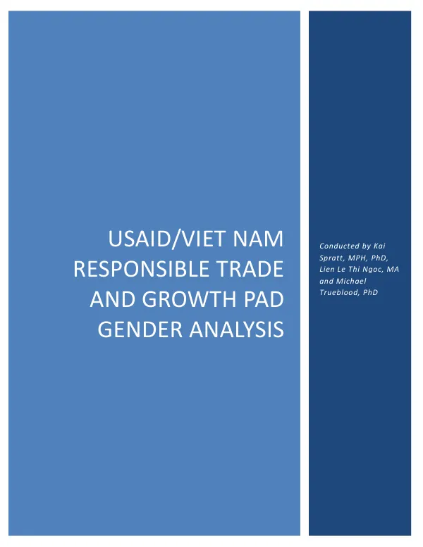 USAID/Viet Nam responsible trade and growth PAD gender analysis