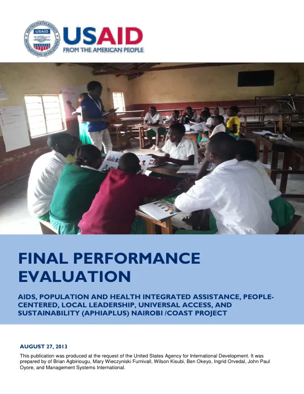 USAID training for Pakistan annual monitoring and evaluation report