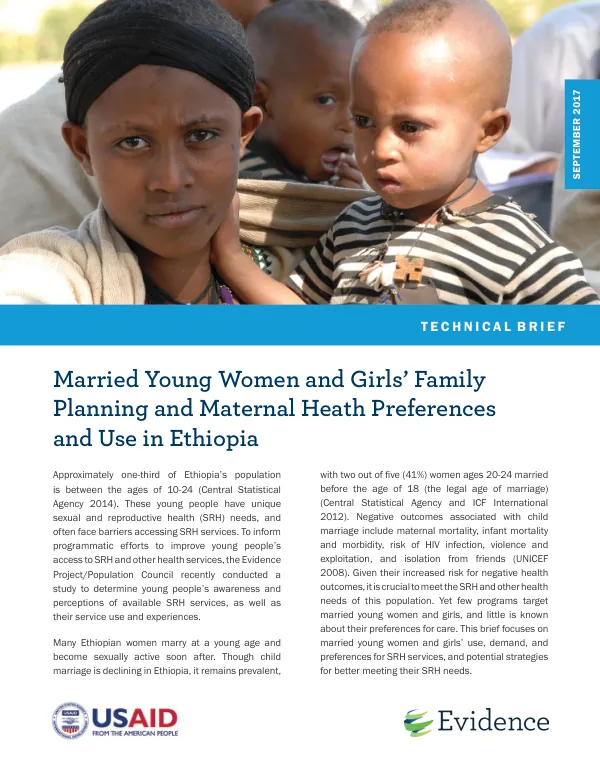 Married young women and girls’ family planning and maternal heath preferences and use in Ethiopia