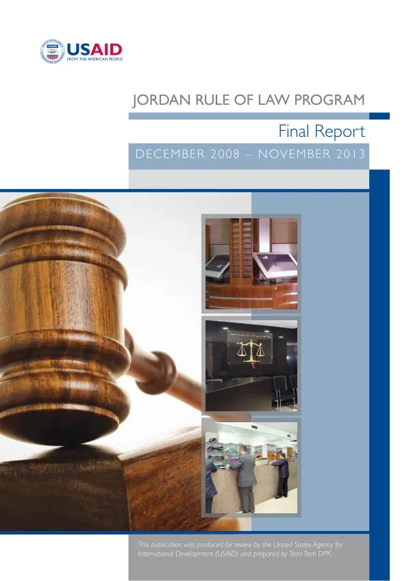 Jordan rule of law program : final report, December 2008-November 2013