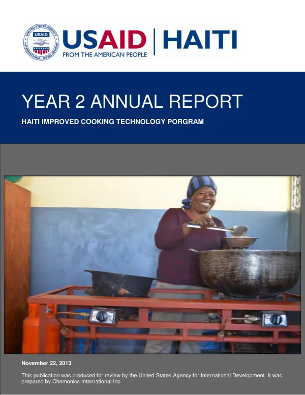 Year 2 annual report : Haiti improved cooking technology program