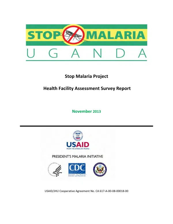 Stop malaria project health facility assessment survey report