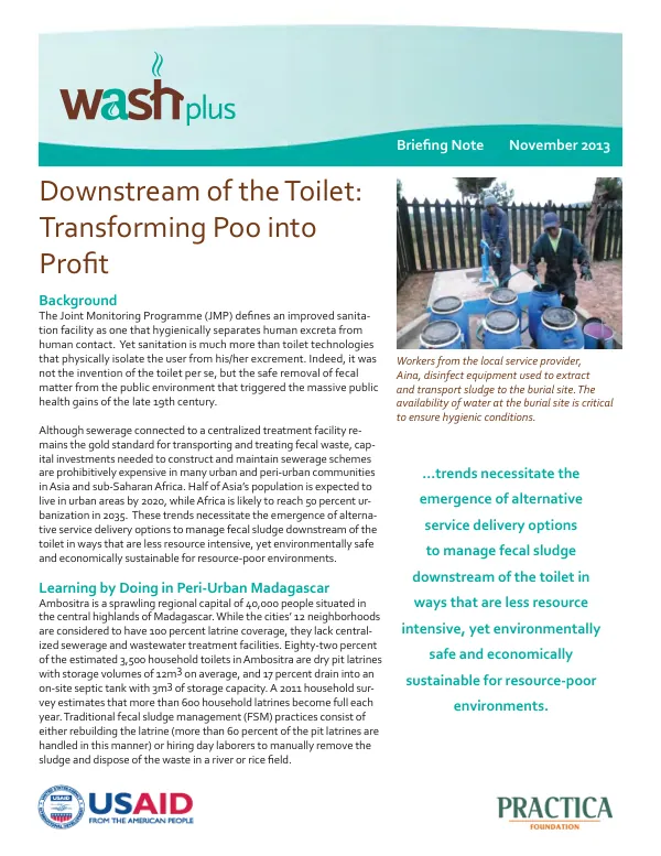 Downstream of the toilet : transforming poo into profit