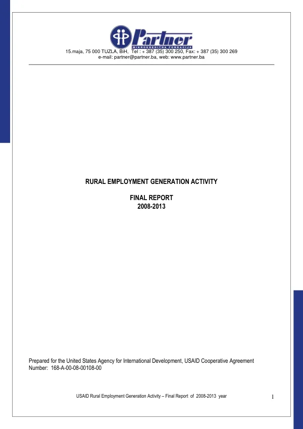 Rural employment generation activity : final report : 2008-2013
