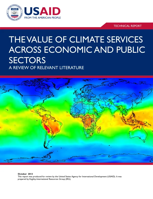 The value of climate services across economic and public sectors : a review of relevant literature