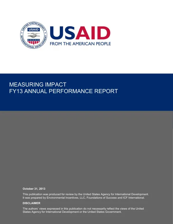 Measuring impact FY13 annual performance report
