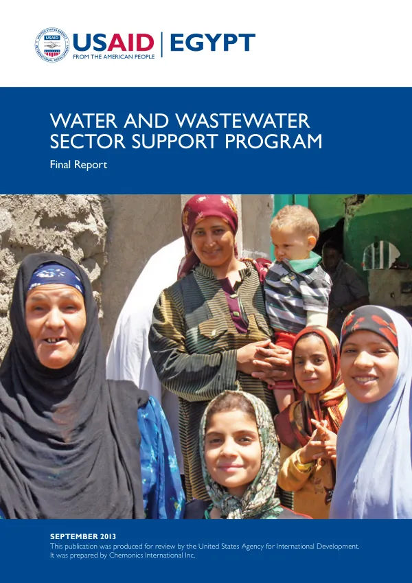 Water and wastewater sector support program final report : contract no. EPP-I-00-04-00020-00, order no. 3, September 2013