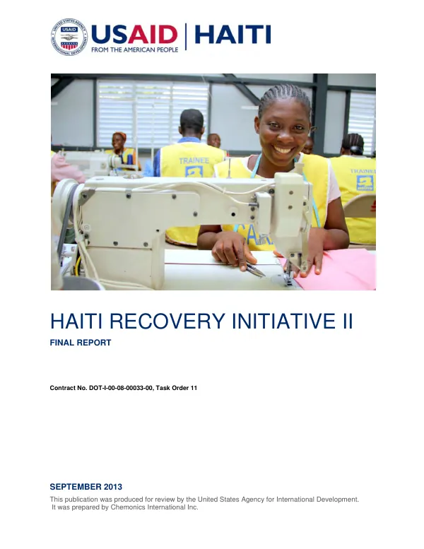 Haiti recovery initiative II : final report