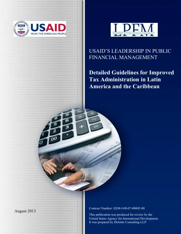 Detailed guidelines for improved tax administration in Latin America and the Caribbean