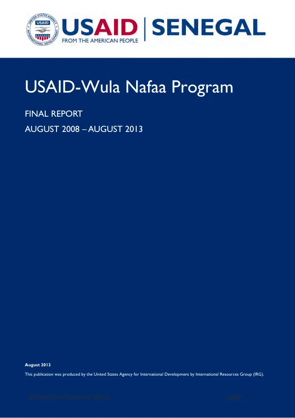 Wula Nafaa : final report, August 2008 -August 2013 : contract no. 685-C-00-03-00008-00
