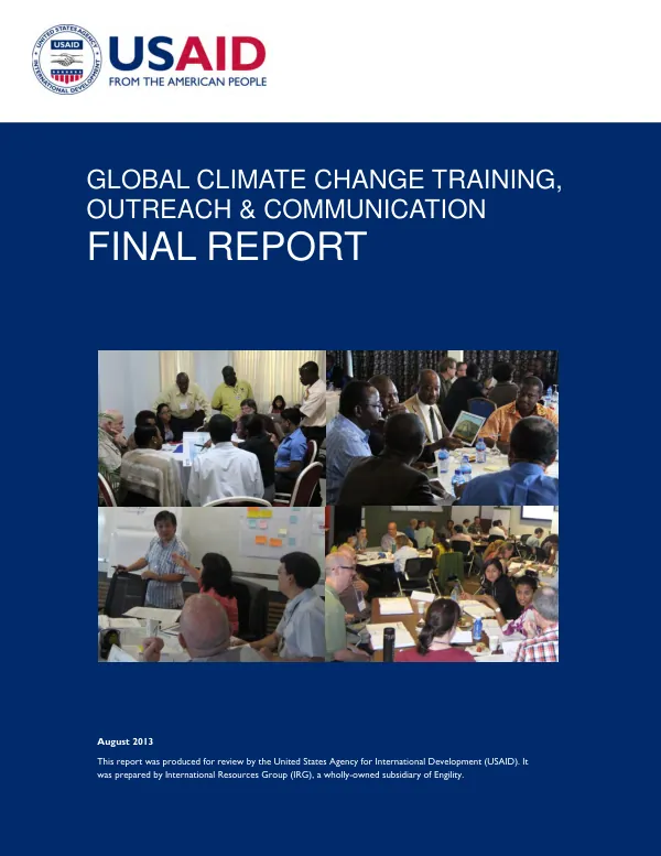 Global climate change training, outreach & communication : final report