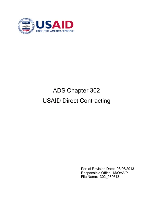 ADS chapter 302 : USAID direct contracting