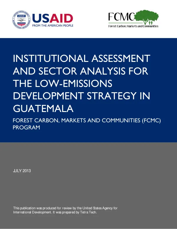 Institutional assessment and sector analysis for the low-emissions development strategy in Guatemala