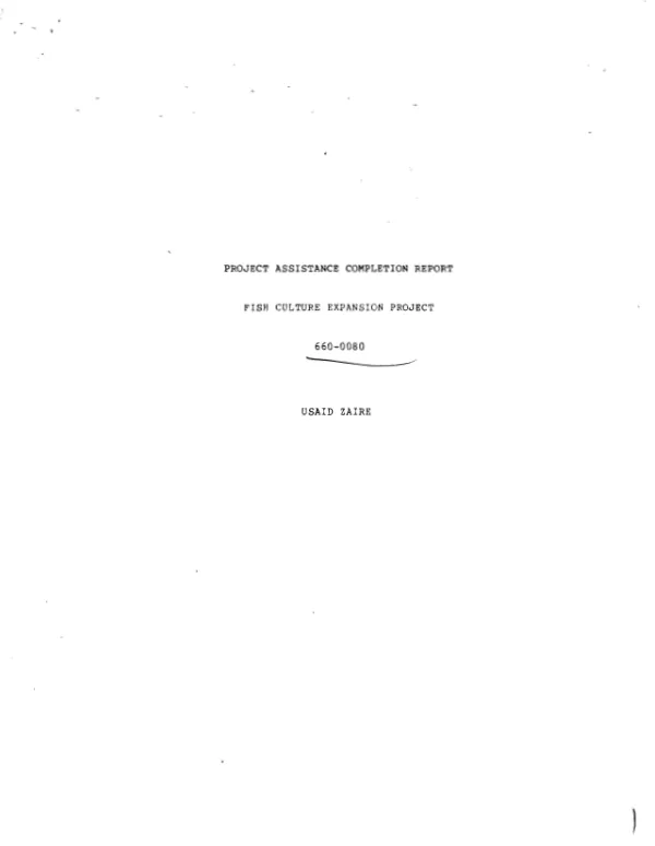 Project assistance completion report : fish culture expansion project