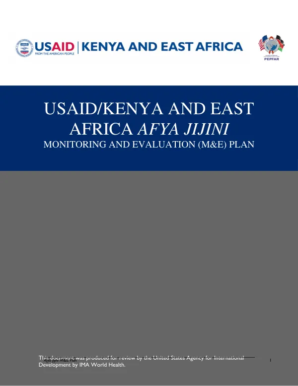 Afya Jijini Revised M&E Plan