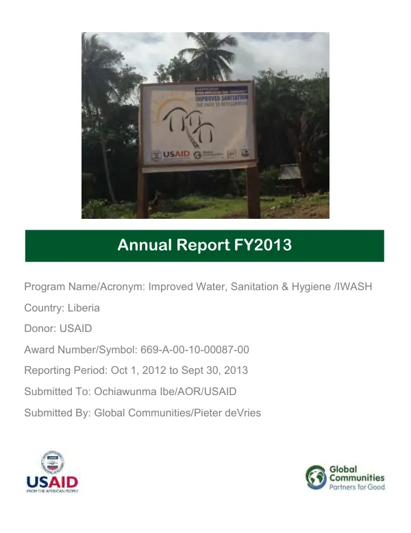 MCHIP Zimbabwe AA FY14 PY1 Annual Report