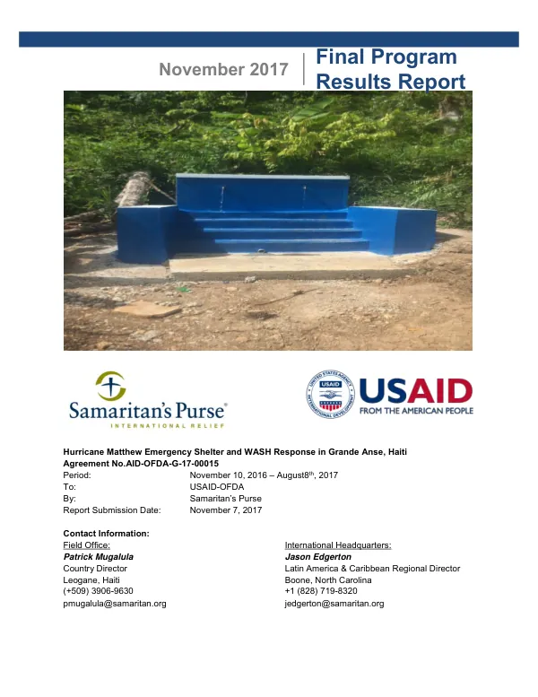 USAID MCSP - Kenya PY 1 Q 4 Progress Report _ October 2015 (July - September 2015)