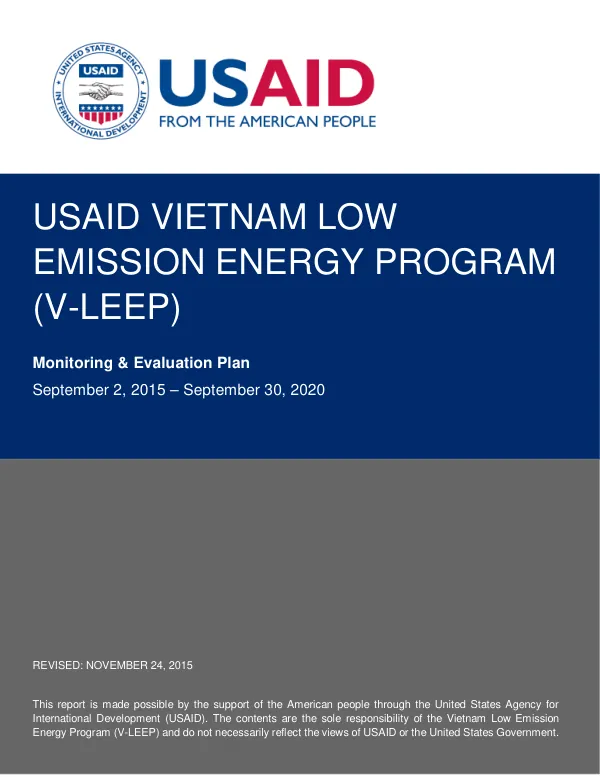 Vietnam Low Emission Energy Program M&E Plan