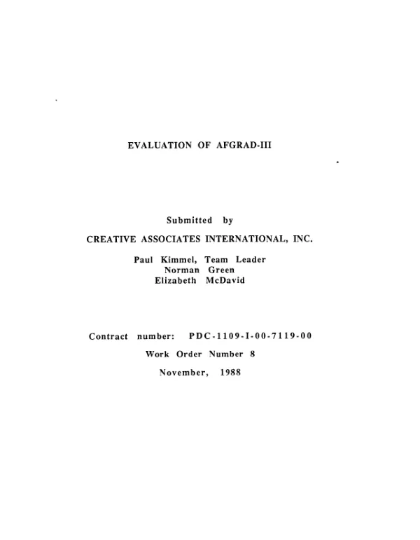 Evaluation of AFGRAD-III