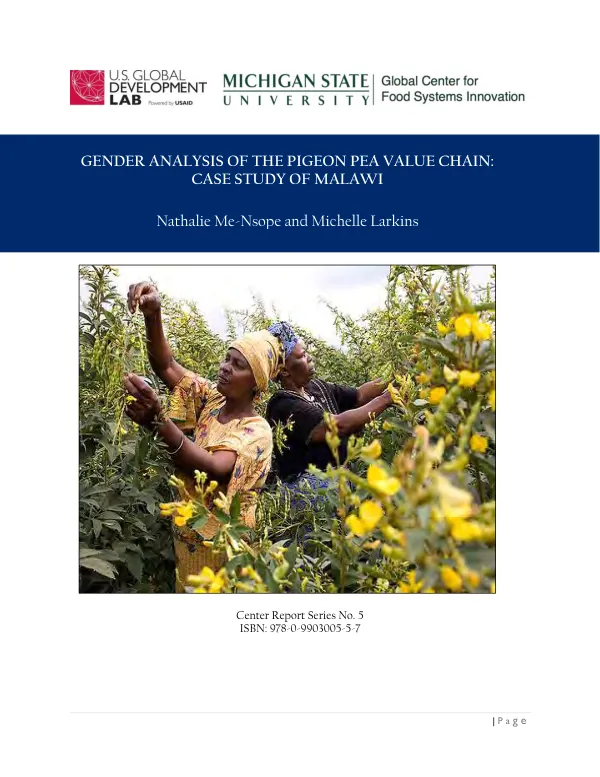 Gender analysis of the pigeon pea value chain : case study of Malawi