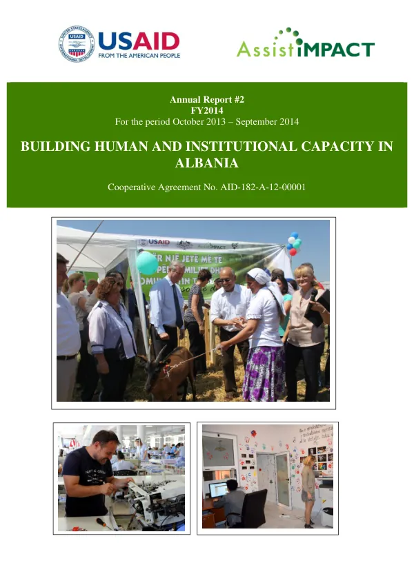 Building Human and Institutional Capacity in Albania Annual Report 2013-2014