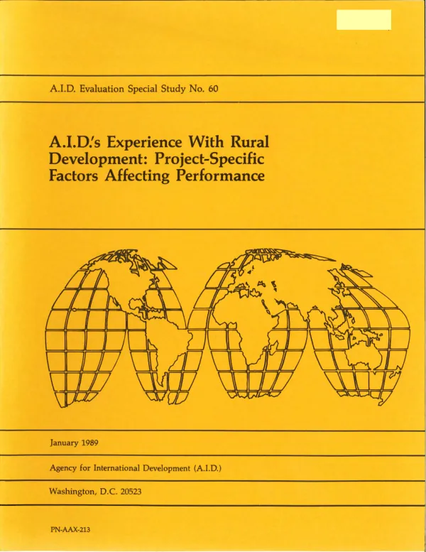 A.I.D.'s experience with rural development : project-specific factors affecting performance