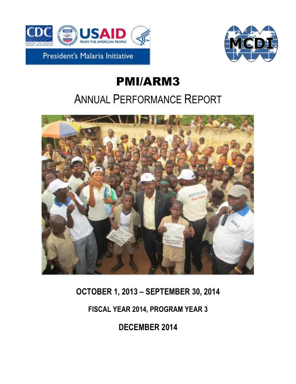 PMI/ARM3 Annual Performance Report for year 3