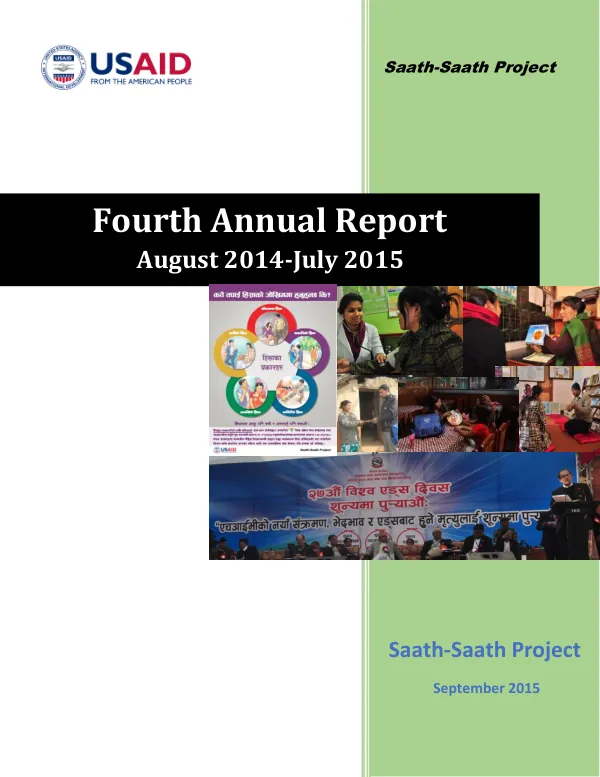 SSP Fourth Annual Report Aug 2014-Jul 2015 Main Report with annexes A-D&F-Approved