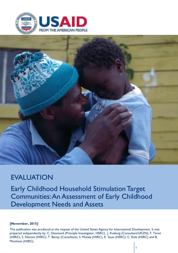 Early Childhood Household Stimulation Target Communities: An Assessment of Early Childhood Development Needs and Assets